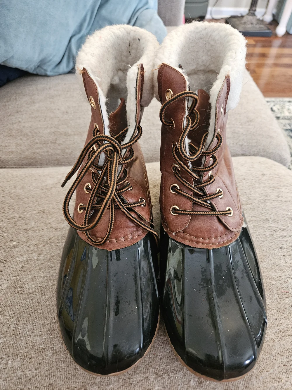 Rue 21 Women’s Brown Winter Duck Boots with Shearling Lining